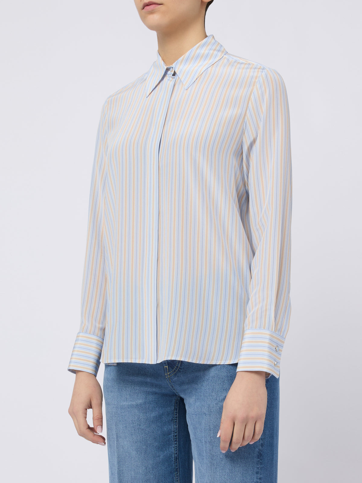 MAX MARA STUDIO Camicia Flirt a righe celeste