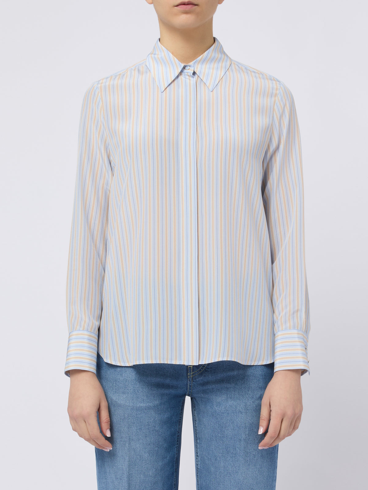 MAX MARA STUDIO Camicia Flirt a righe celeste