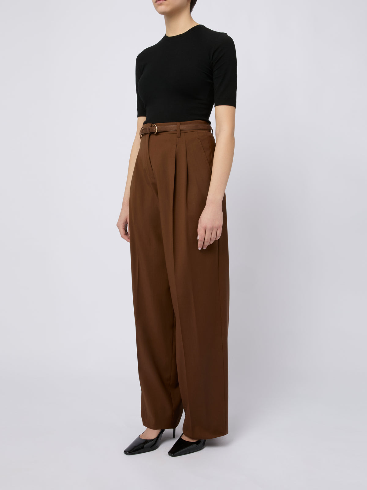MAX MARA STUDIO Pantaloni Bacio con pinces e cintura in vita