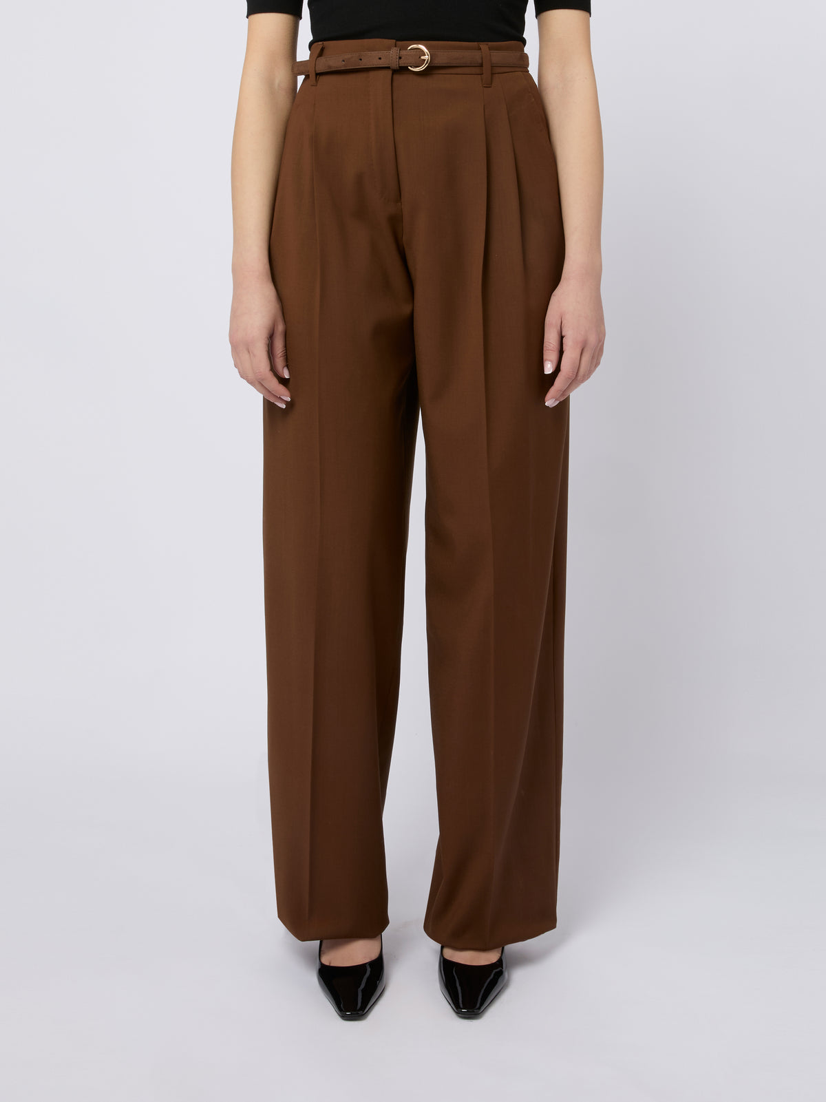 MAX MARA STUDIO Pantaloni Bacio con pinces e cintura in vita