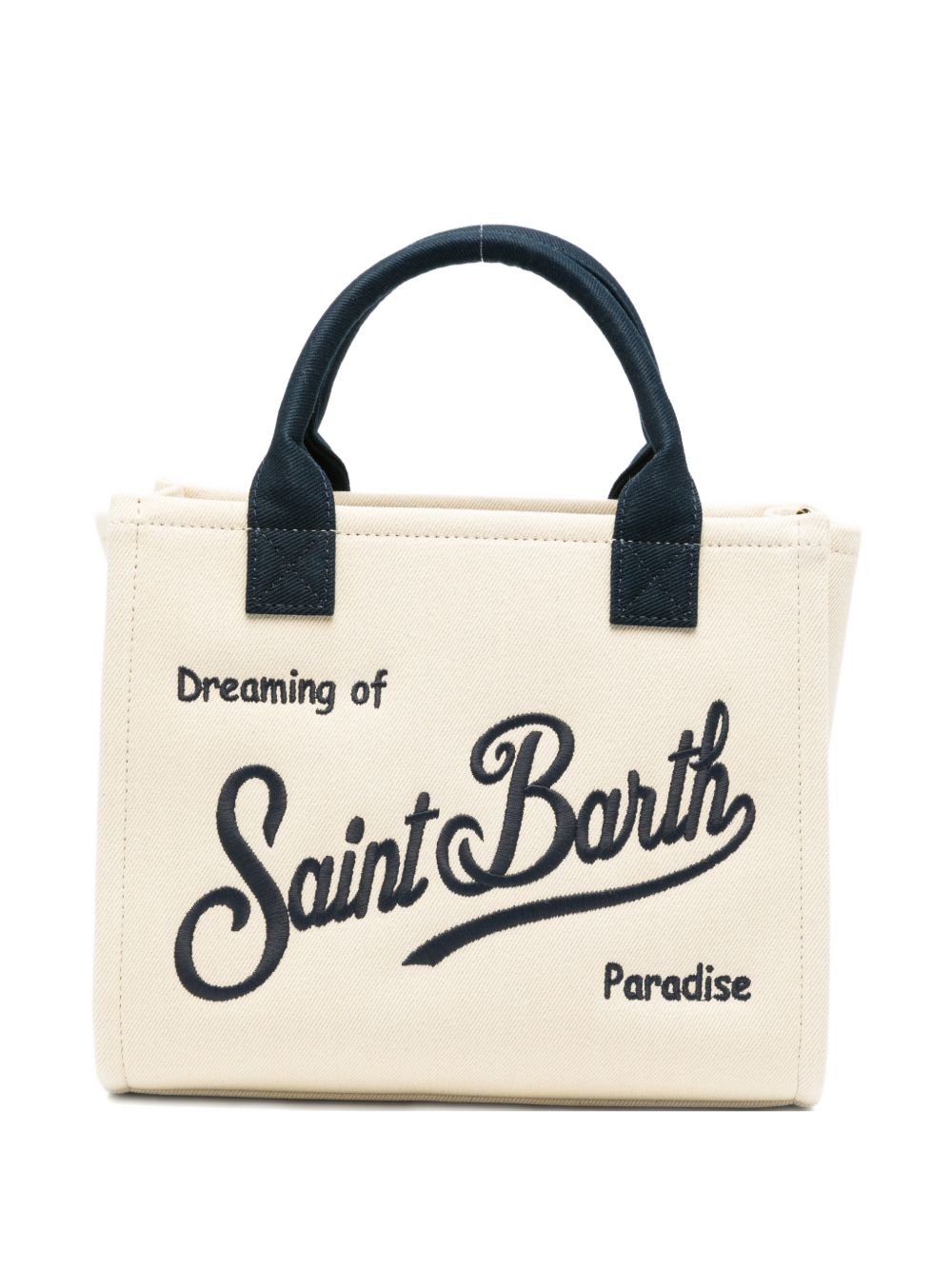 MC2 SAINT BARTH Borsa a mano Vanity Bag Midi panna e blu navy