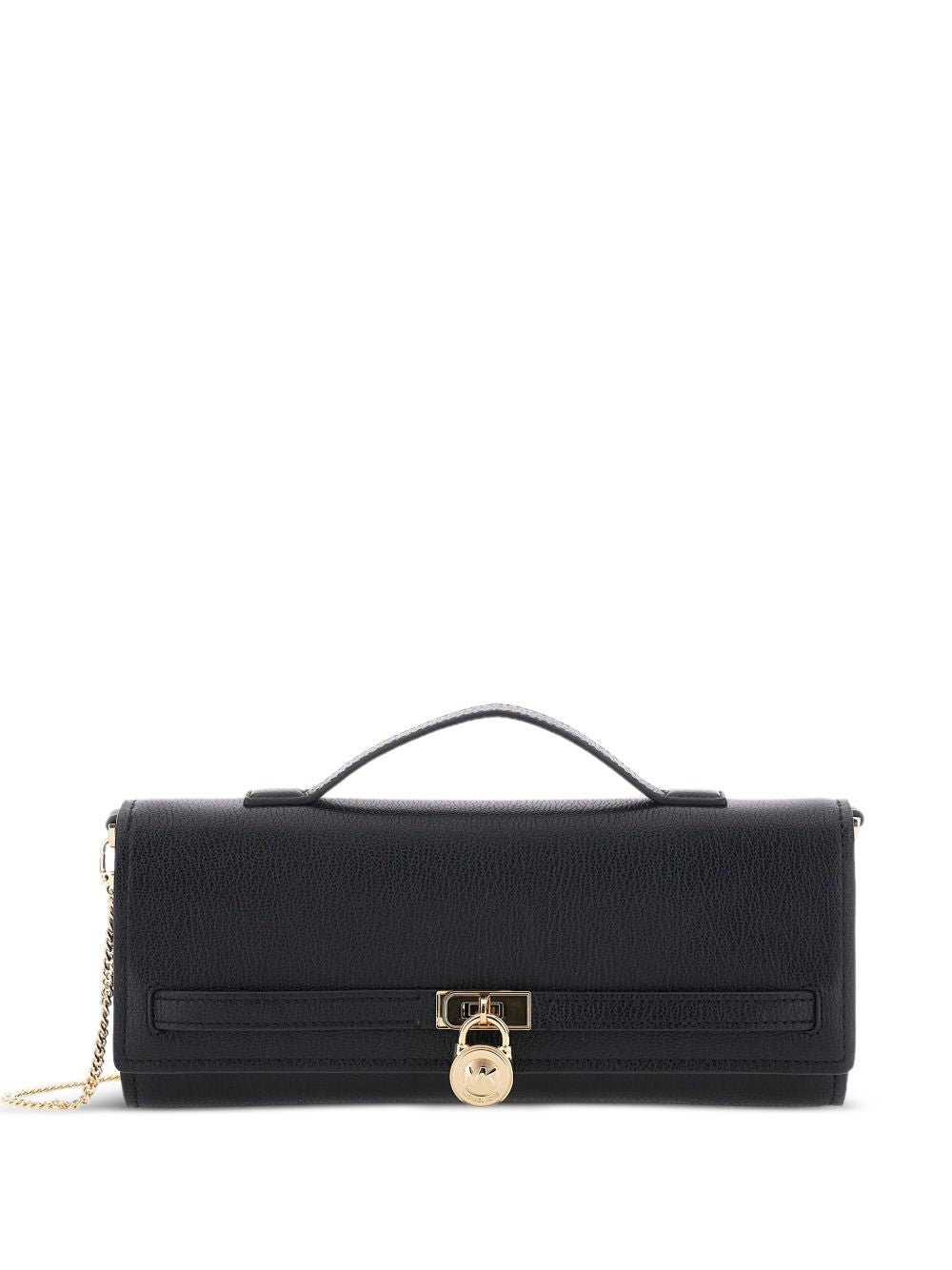 MICHAEL KORS Clutch 'Hamilton Moderne' in pelle nera con lucchetto