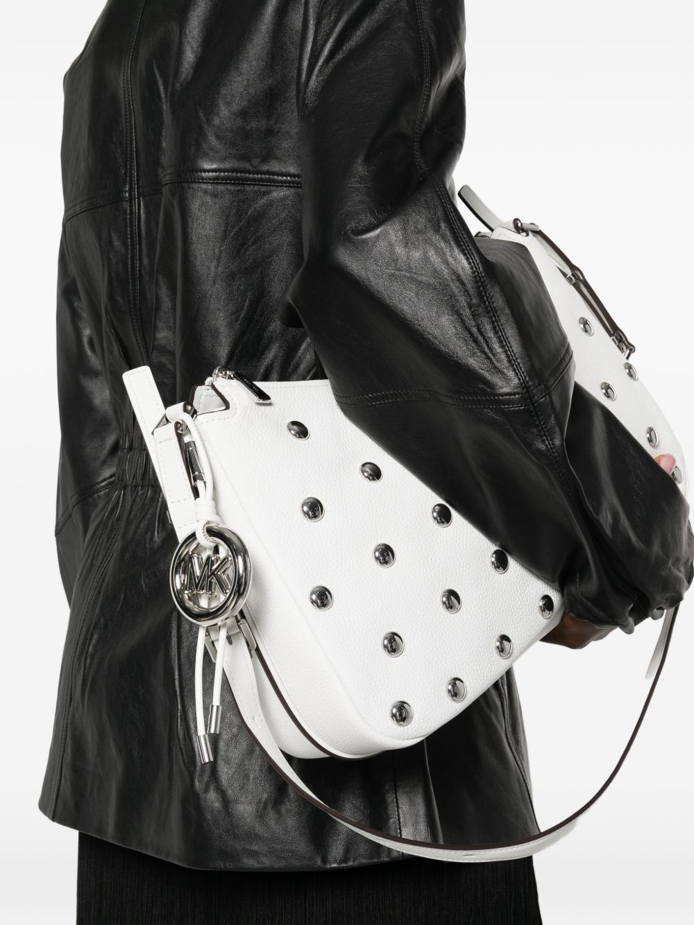 MICHAEL KORS Borsa a spalla bianca con borchie