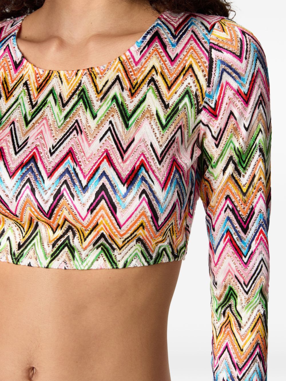 MISSONI Top a maniche lunghe bianco e multicolore