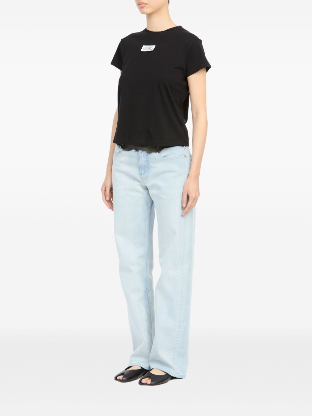 MM6 MAISON MARGIELA T-shirt a maniche corte in cotone nero