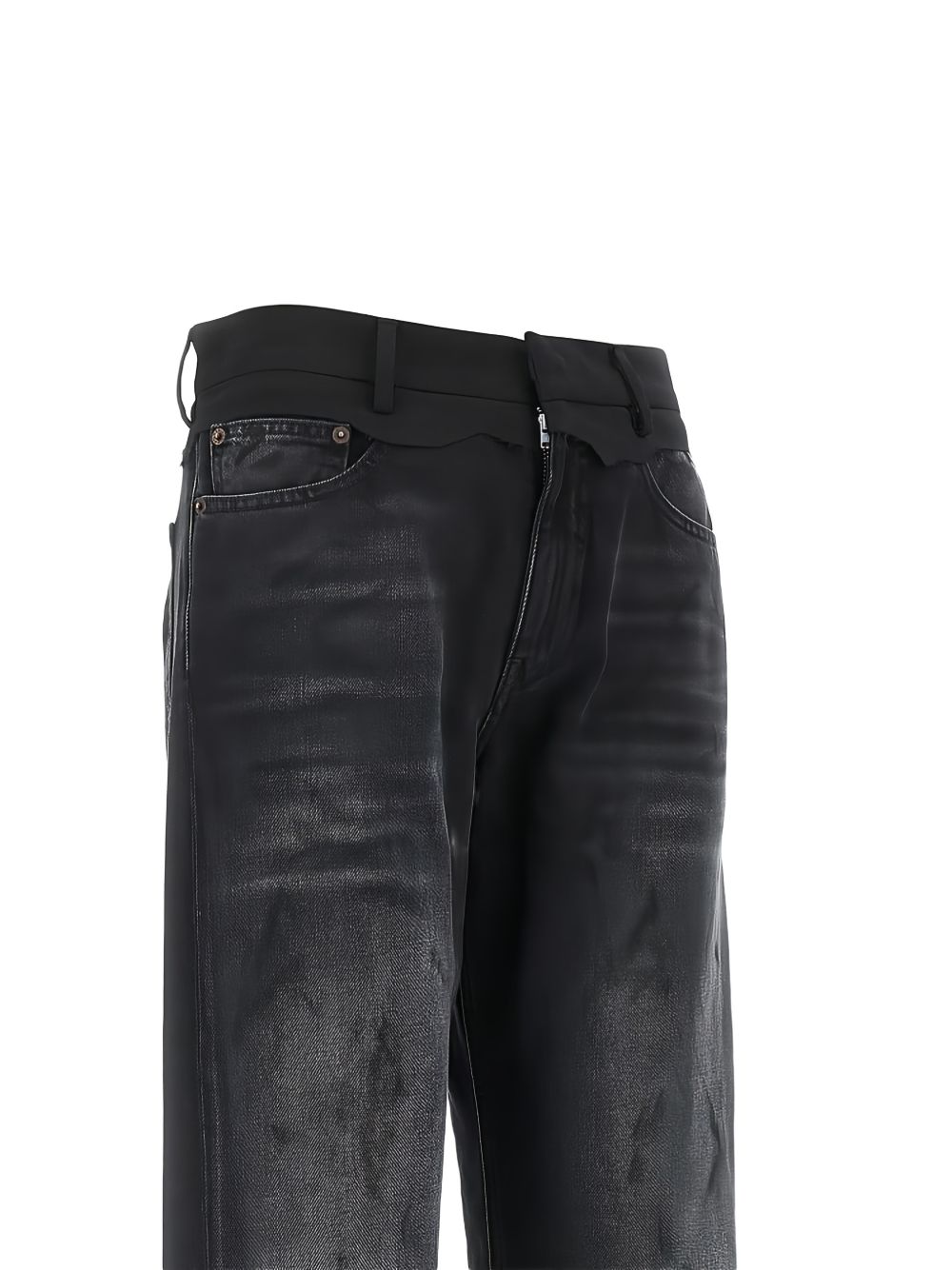 MM6 MAISON MARGIELA Jeans lunghi neri effetto wash