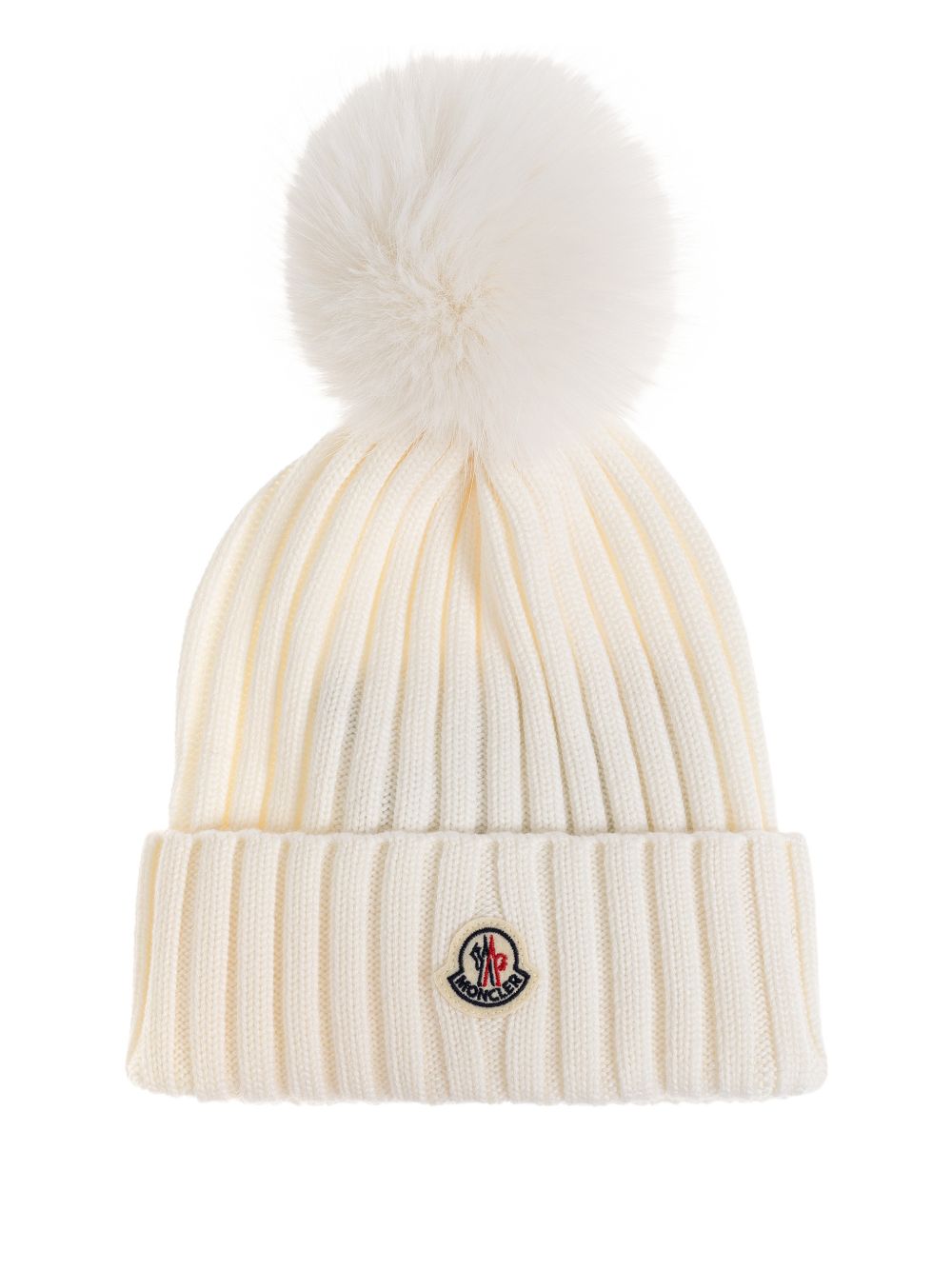 MONCLER Berretto con pon pon e logo