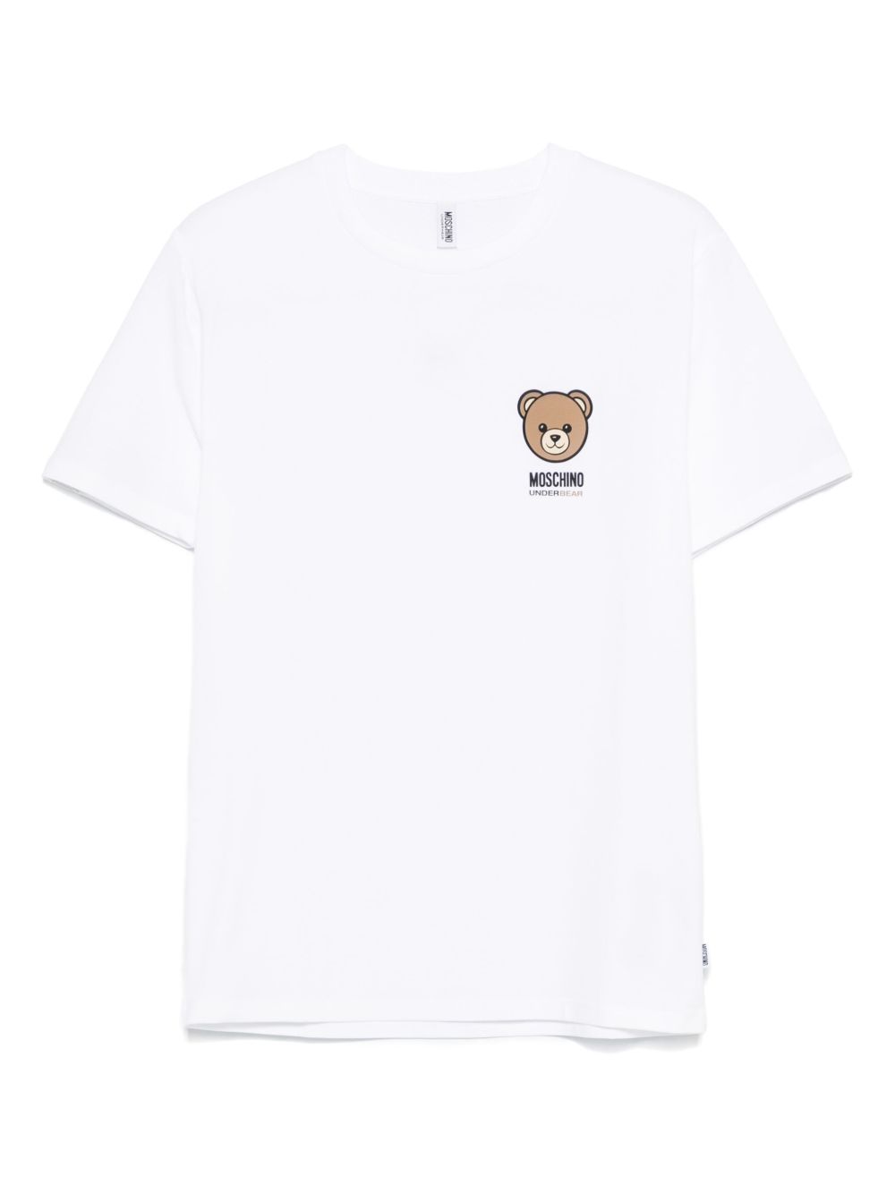MOSCHINO UNDERWEAR T-shirt in cotone nero con patch orso