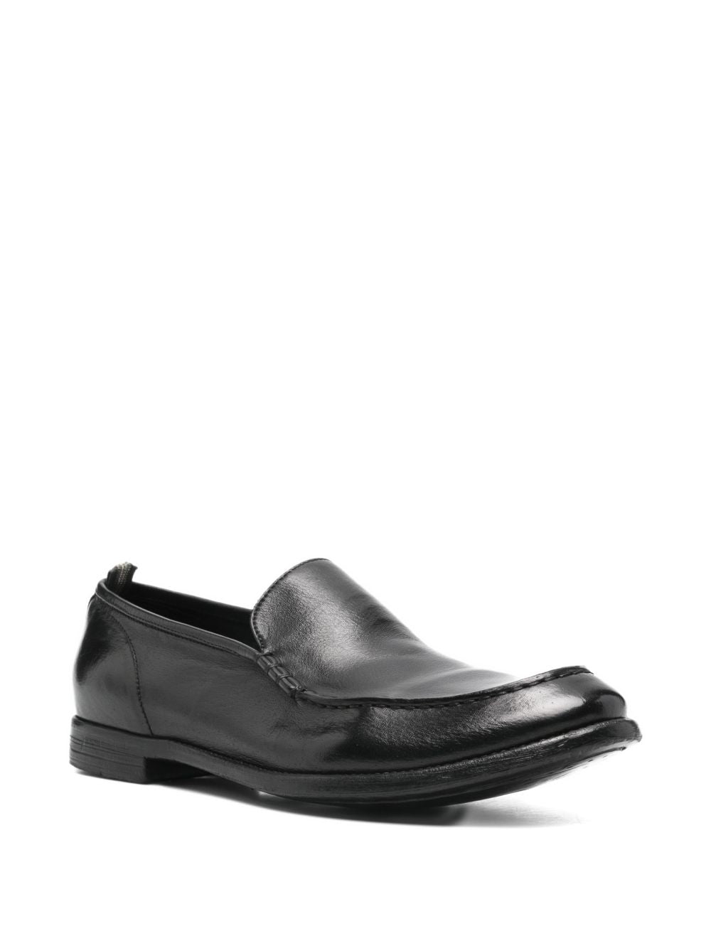 OFFICINE CREATIVE Mocassini neri slip-on con punta tonda
