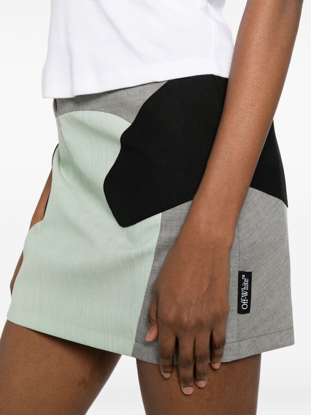 OFF WHITE Minigonna grigia con zip
