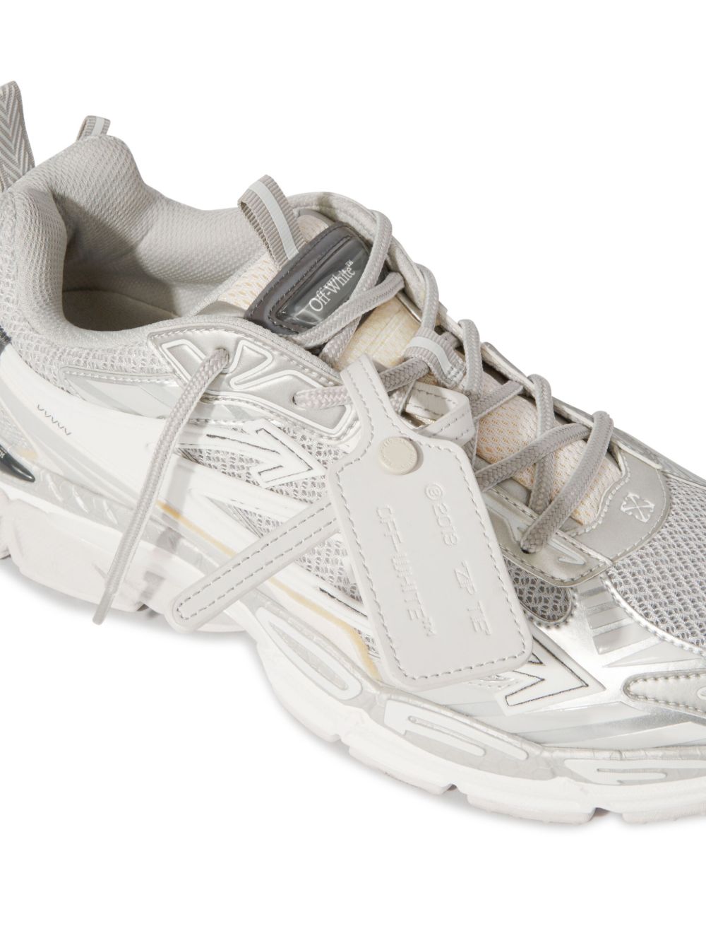 OFF WHITE Sneakers bianche e argentate con logo