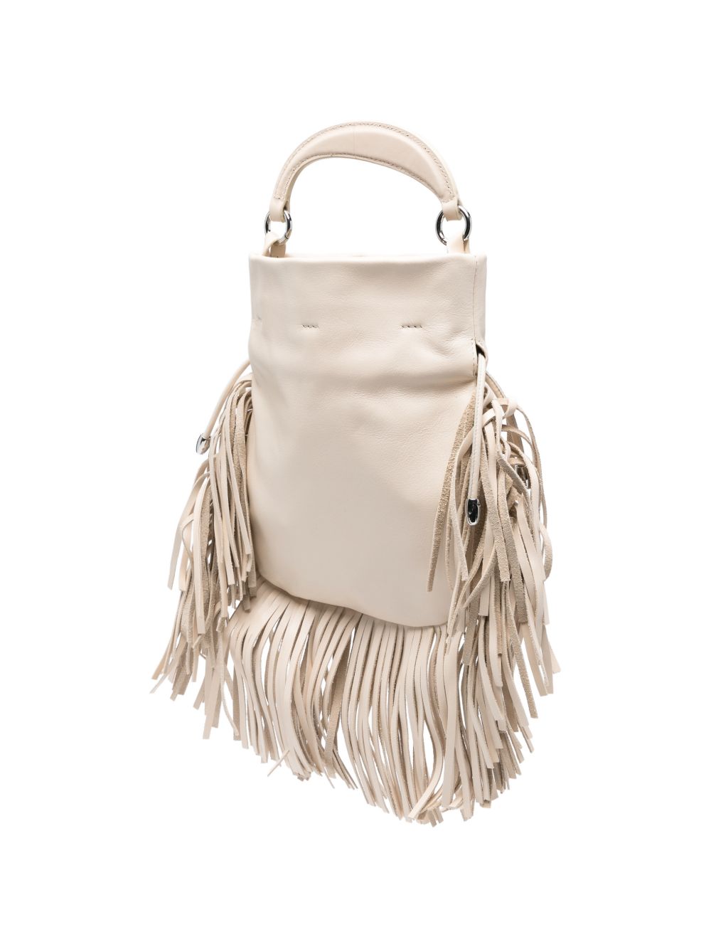 ORCIANI Borsa a secchiello Jungle con frange beige
