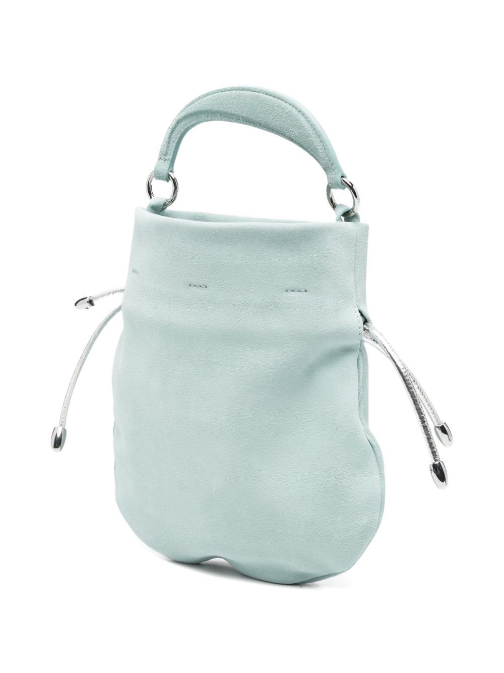 ORCIANI Borsa a secchiello Juice Peach Gem Mini con strass celeste