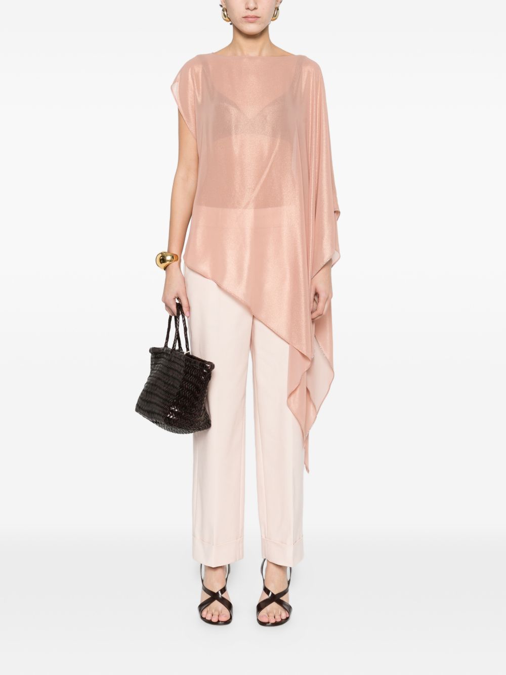PESERICO Pantaloni rosa con pinces