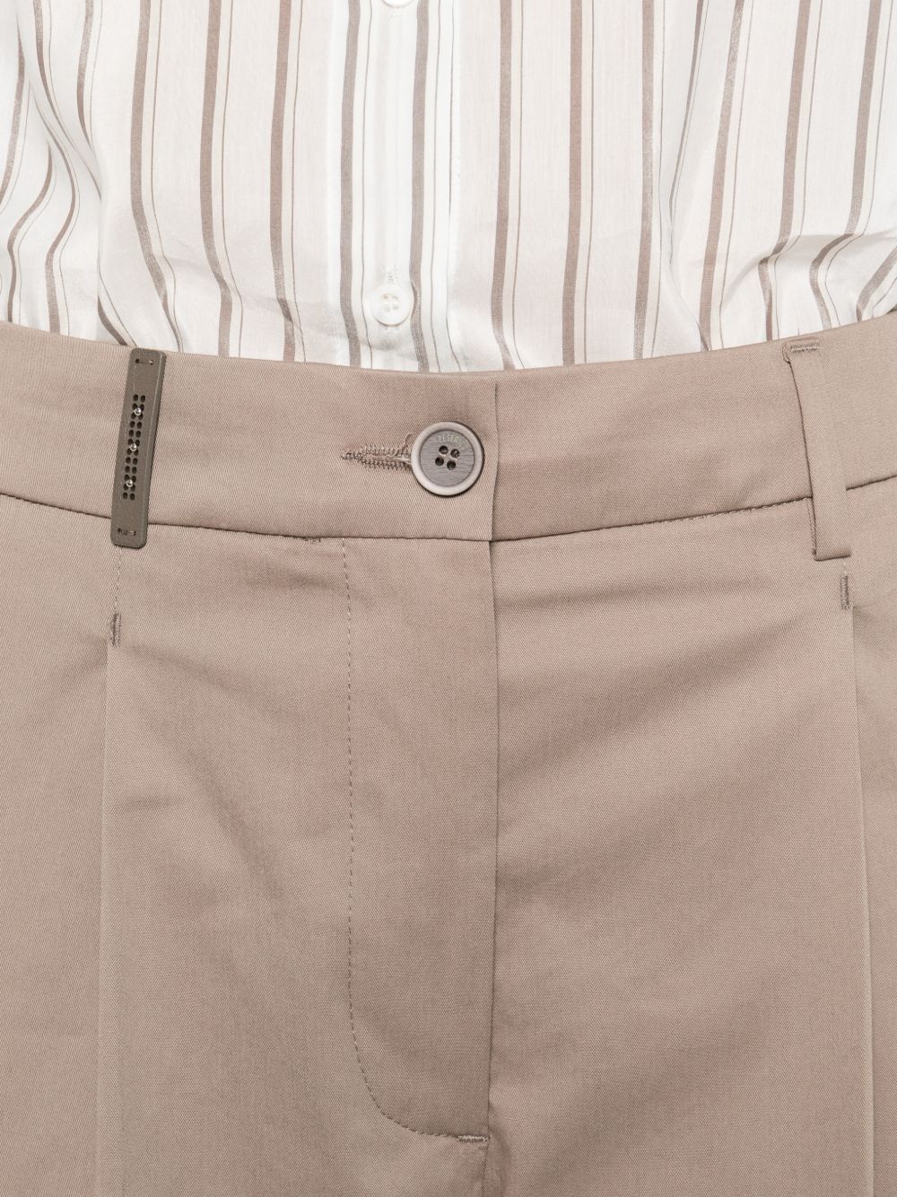 PESERICO Pantaloni beige con pinces e risvolti