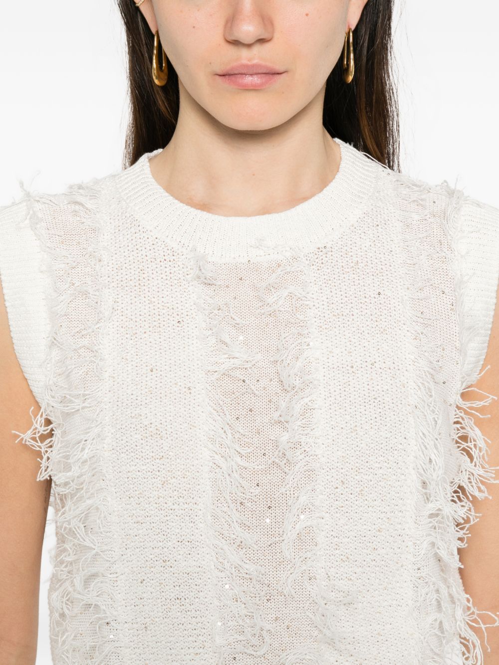 PESERICO Maglia bianca con pizzo
