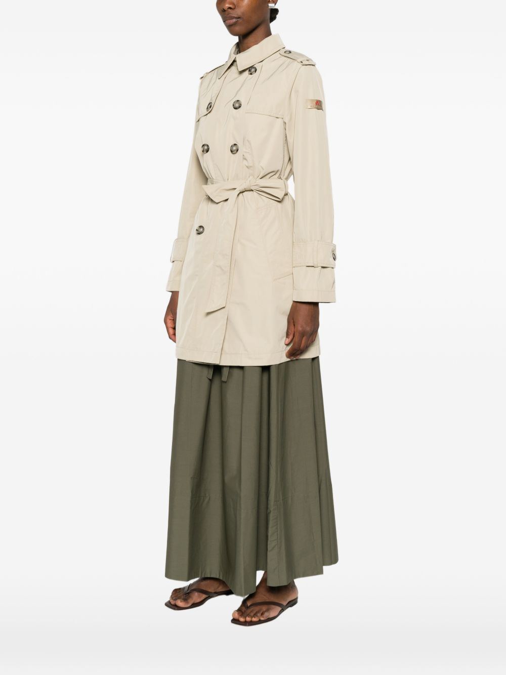 PEUTEREY Trench doppiopetto Knude con citura in vita beige