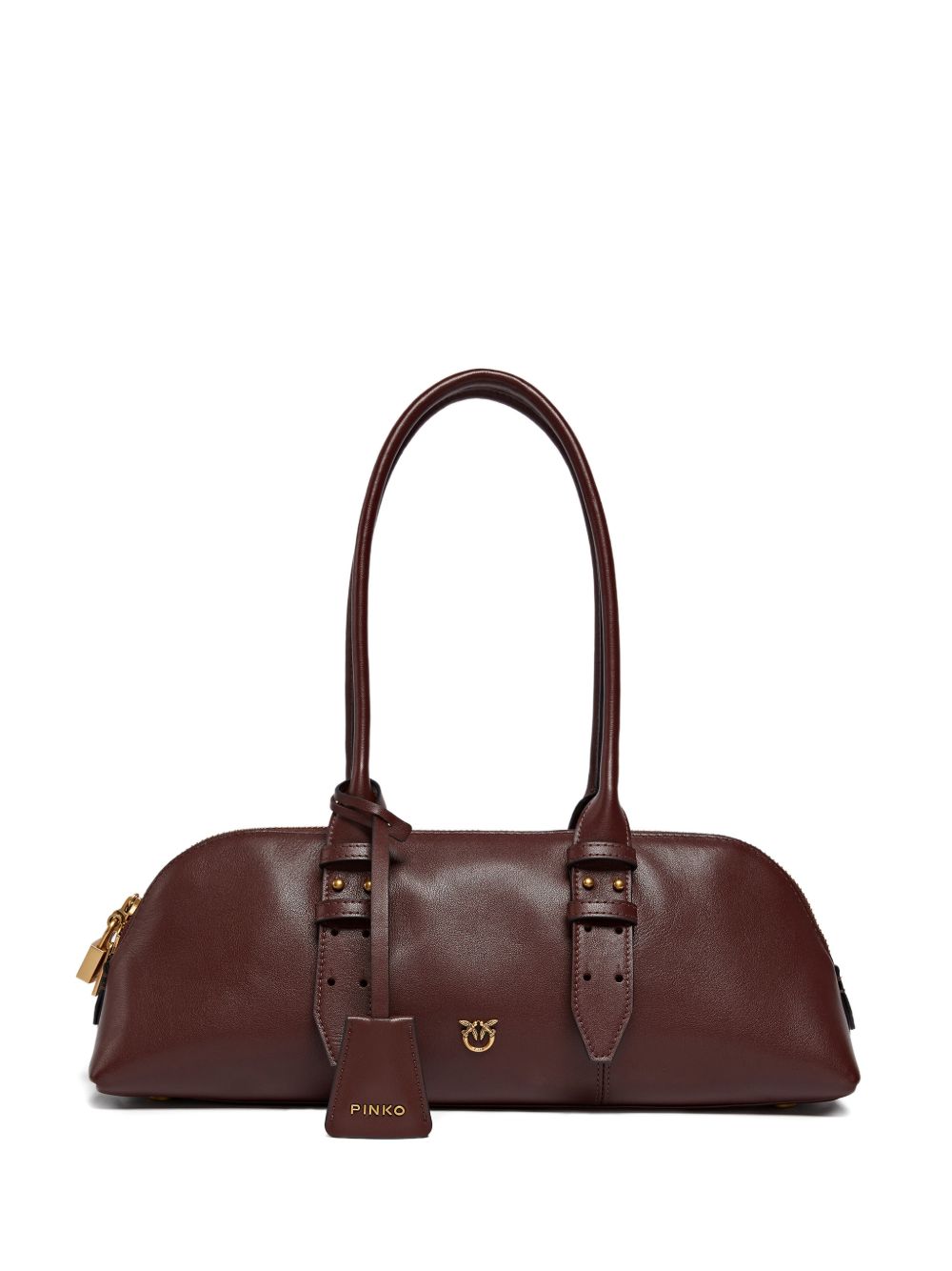 PINKO Borsa a mano in pelle bordeaux con fibbie
