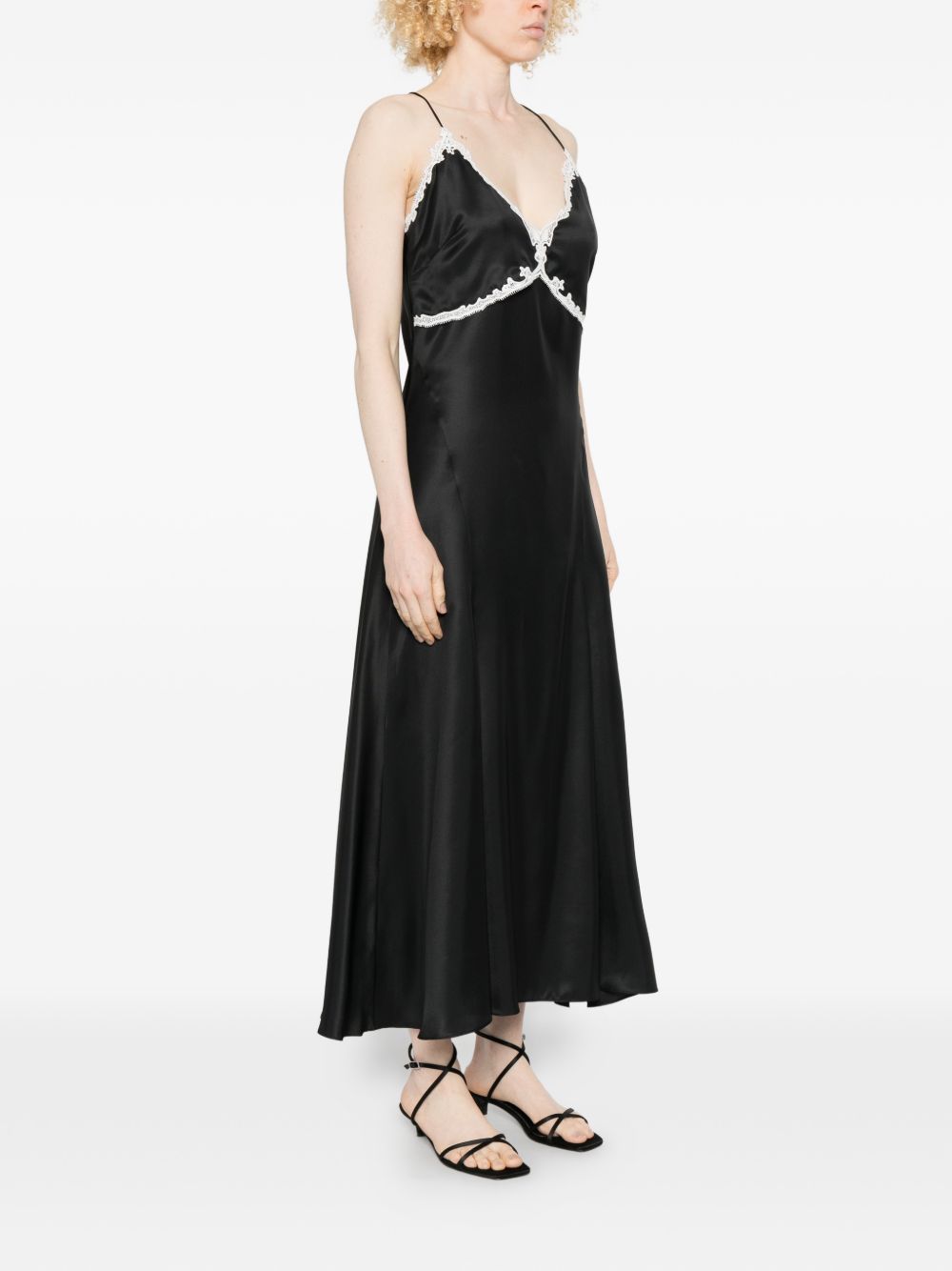PINKO Abito Albino con dettagli in pizzo bianco nero