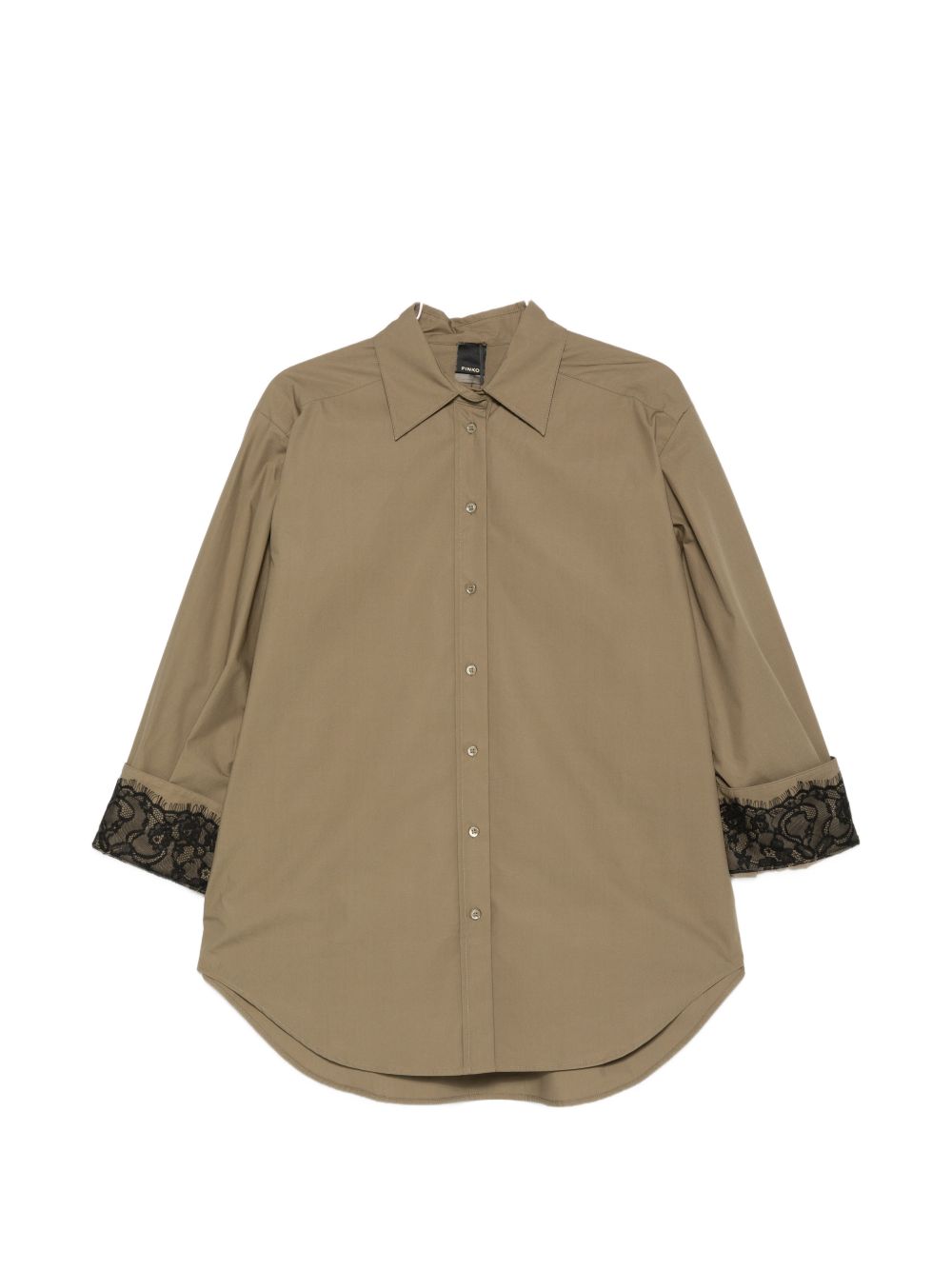 PINKO Camicia Torchiatura con polsini ricamati marrone