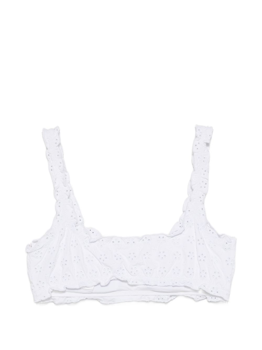 POLO RALPH LAUREN Top bikini in San Gallo bianco