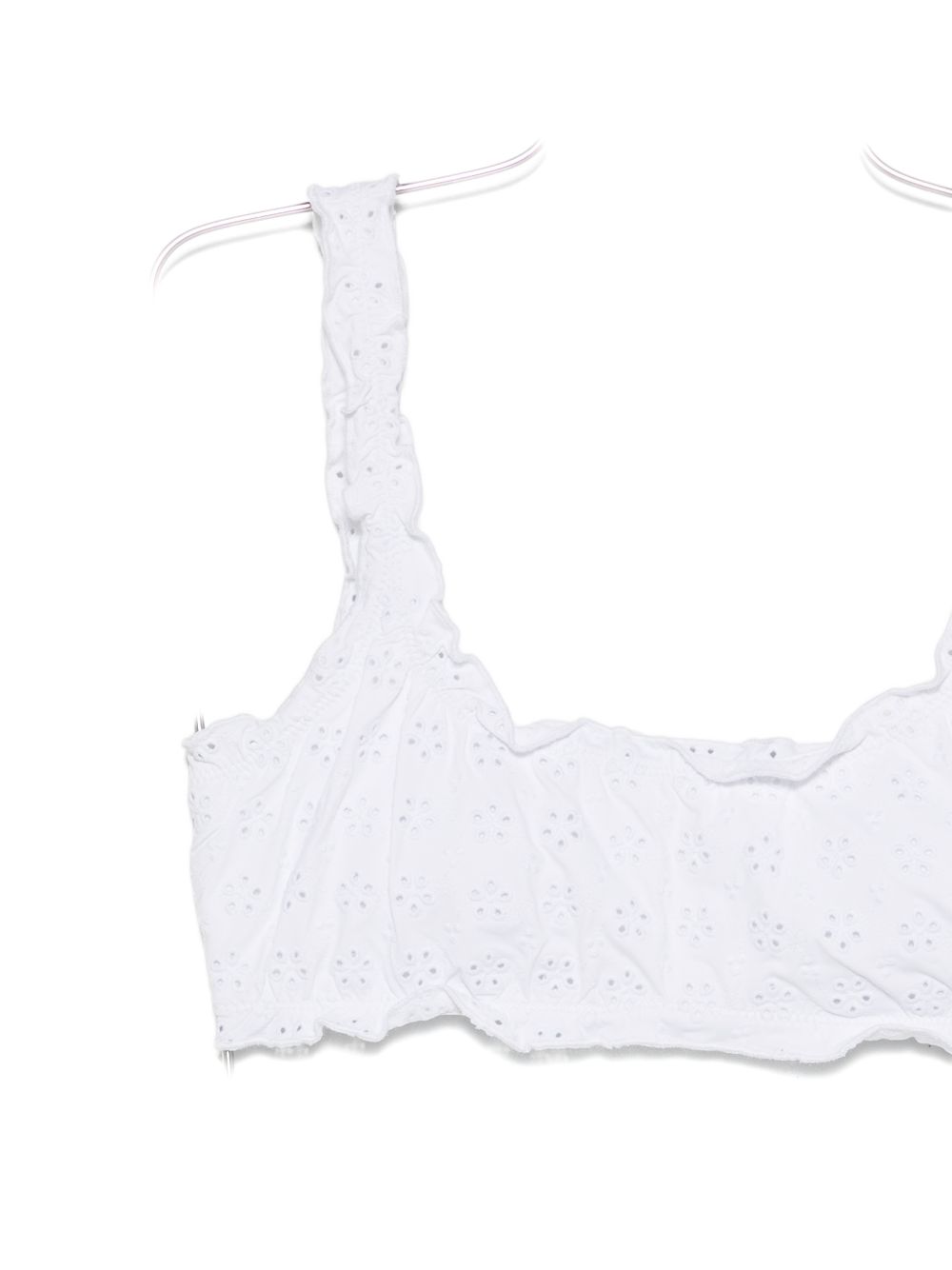 POLO RALPH LAUREN Top bikini in San Gallo bianco