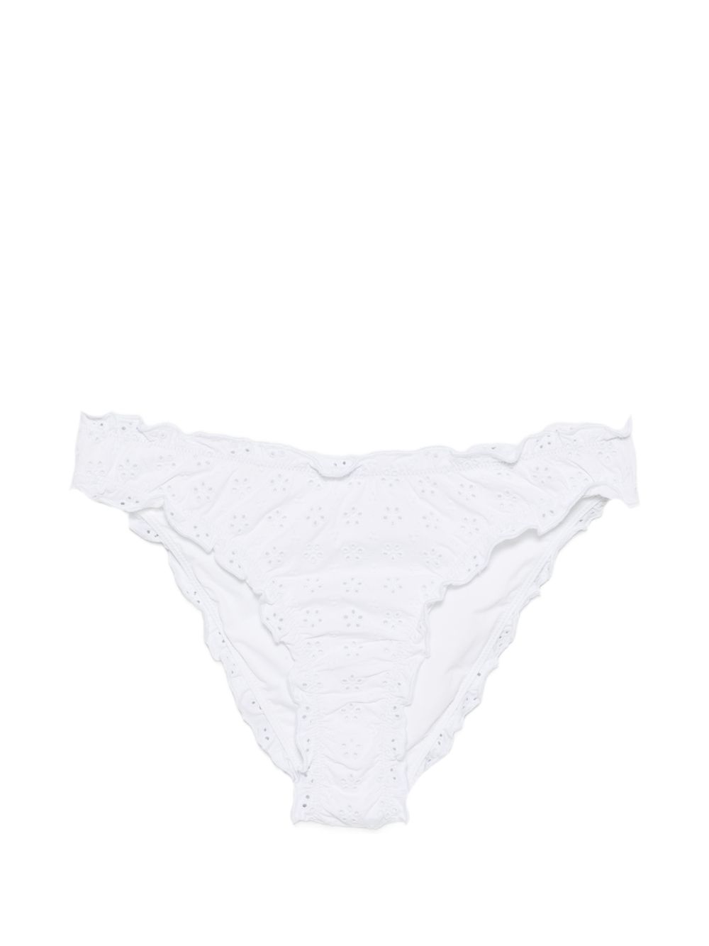 POLO RALPH LAUREN Slip costume arricciato in sangallo bianco