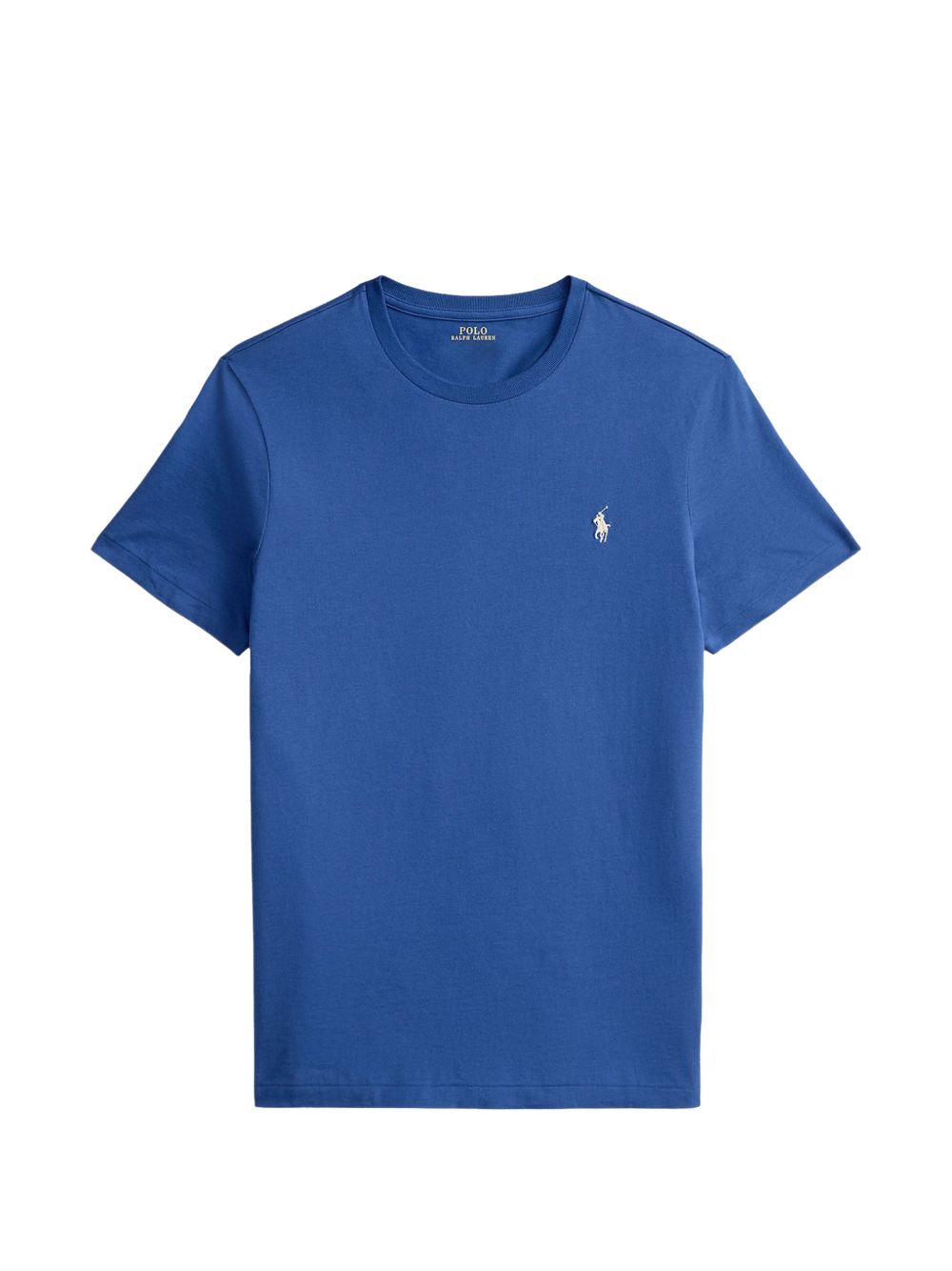 POLO RALPH LAUREN T-shirt blu elettrico con logo sul petto