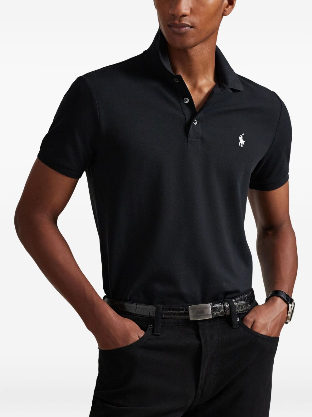 POLO RALPH LAUREN Polo nero con logo