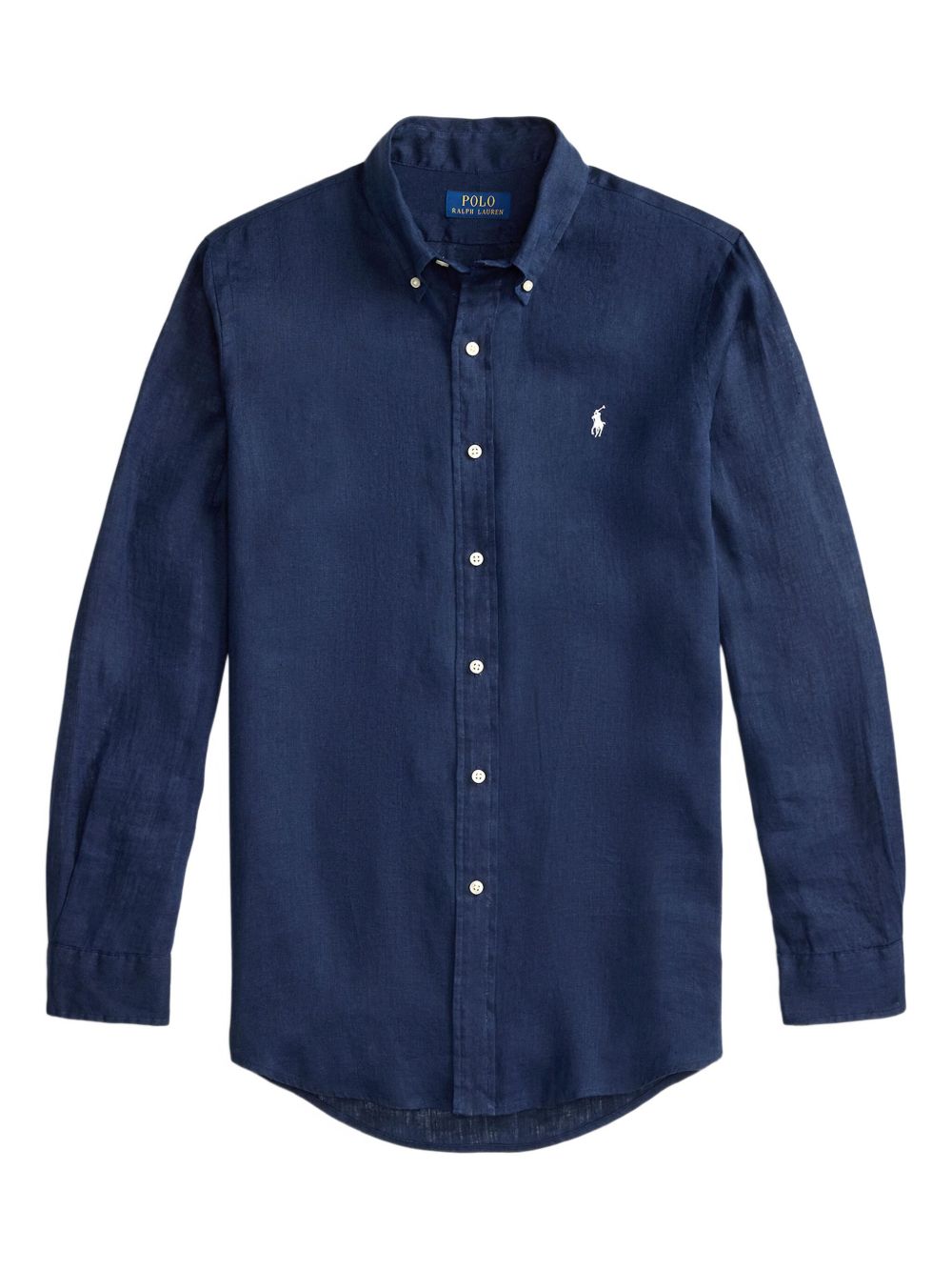 POLO RALPH LAUREN Camicia blu con logo ricamato sul petto
