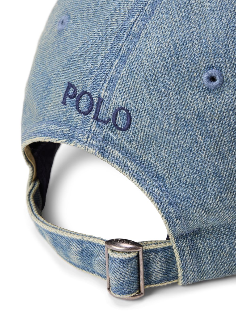 POLO RALPH LAUREN Cappello da baseball in cotone denim azzurro
