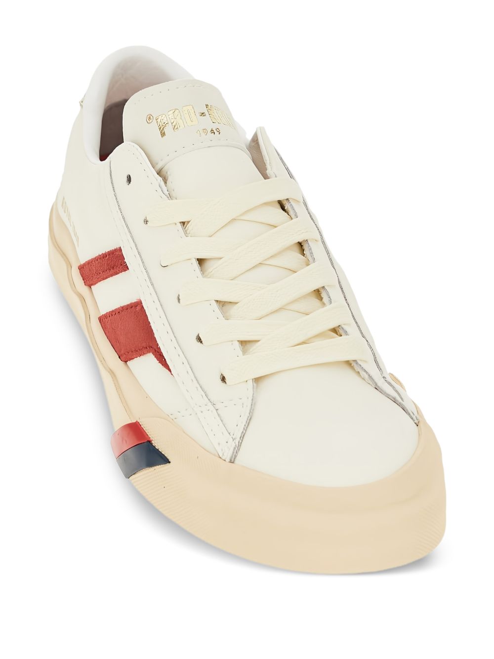 PROKEDS 1949 Sneakers Royal Classic in pelle crema e rosso platino con inserti in suede