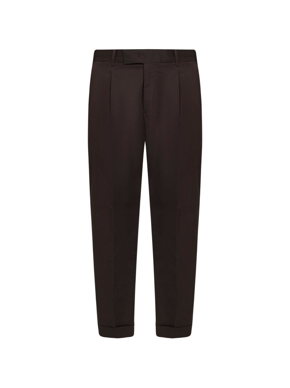 PT TORINO Pantaloni marroni in cotone elasticizzato