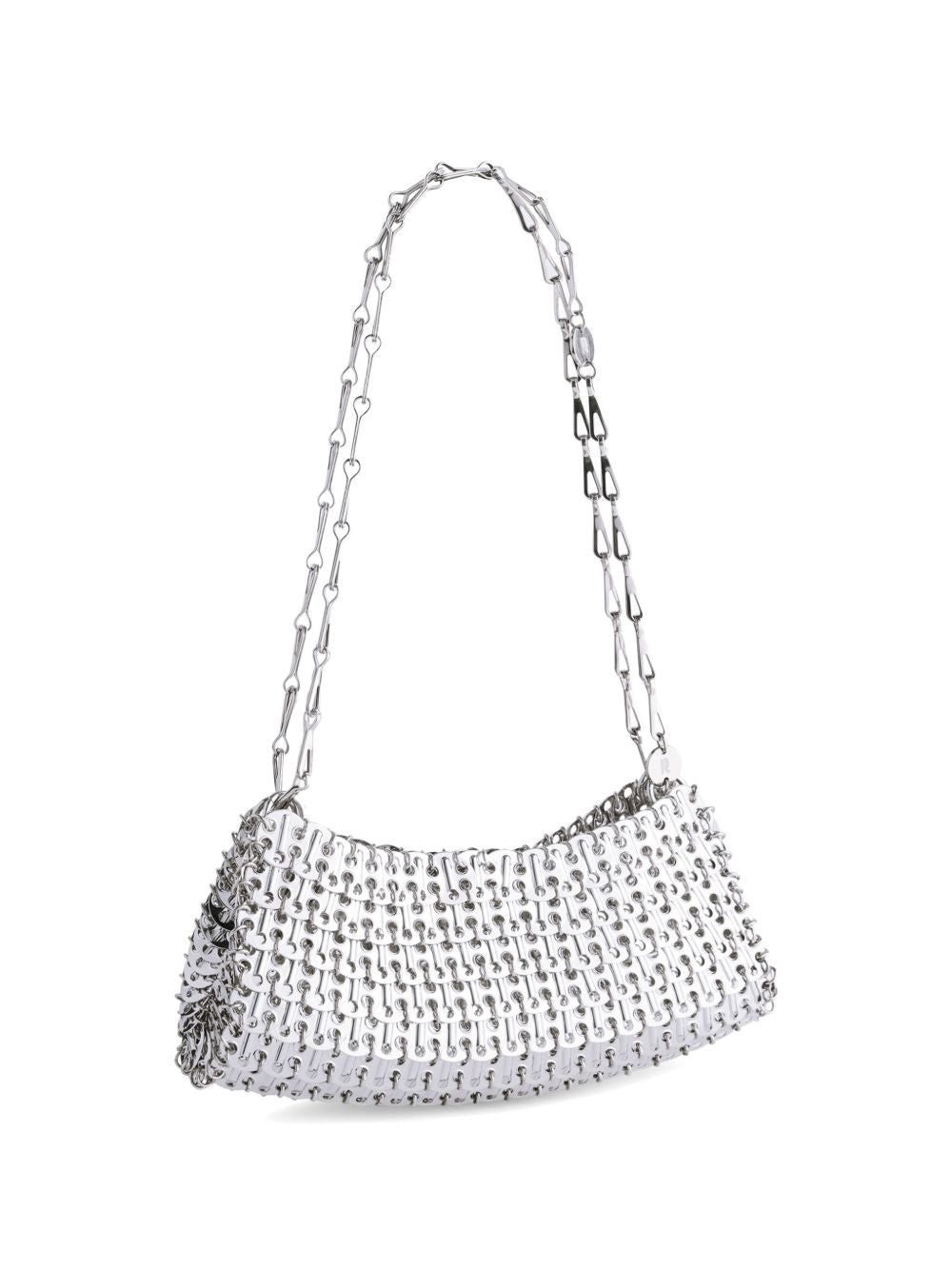 RABANNE Borsa a spalla argentata