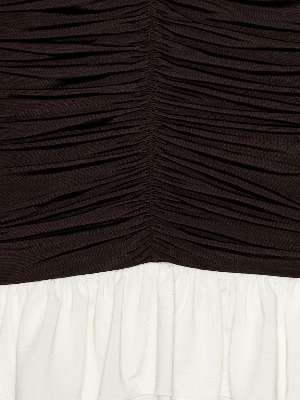 ROTATE Abito con rouches marrone e bianco