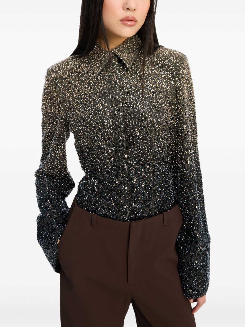 ROTATE Camicia con paillettes degradé