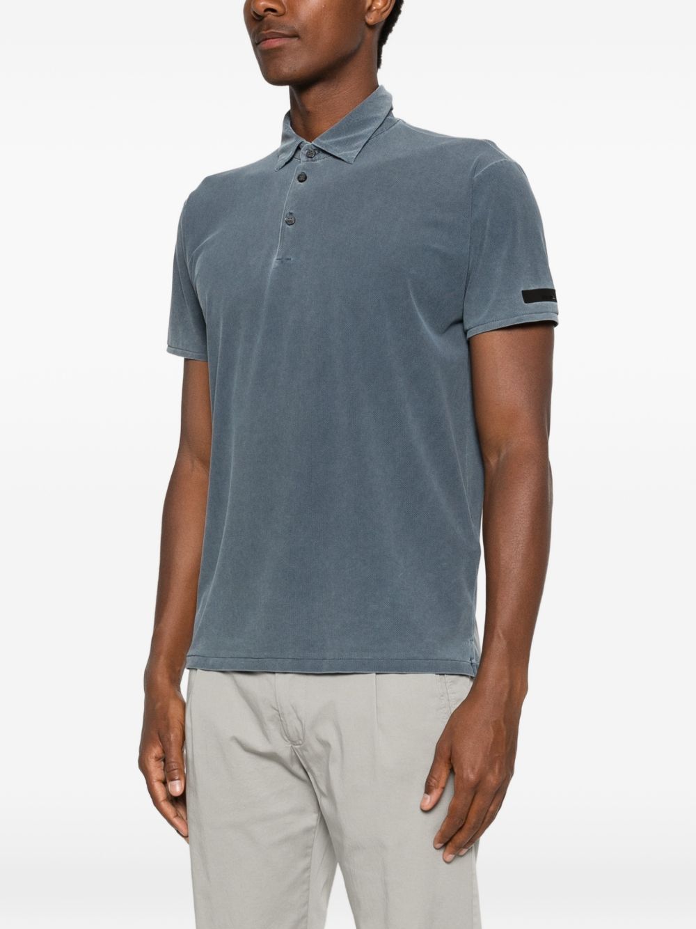 RRD ROBERTO RICCI DESIGNS Polo blu cielo a maniche corte con patch logo