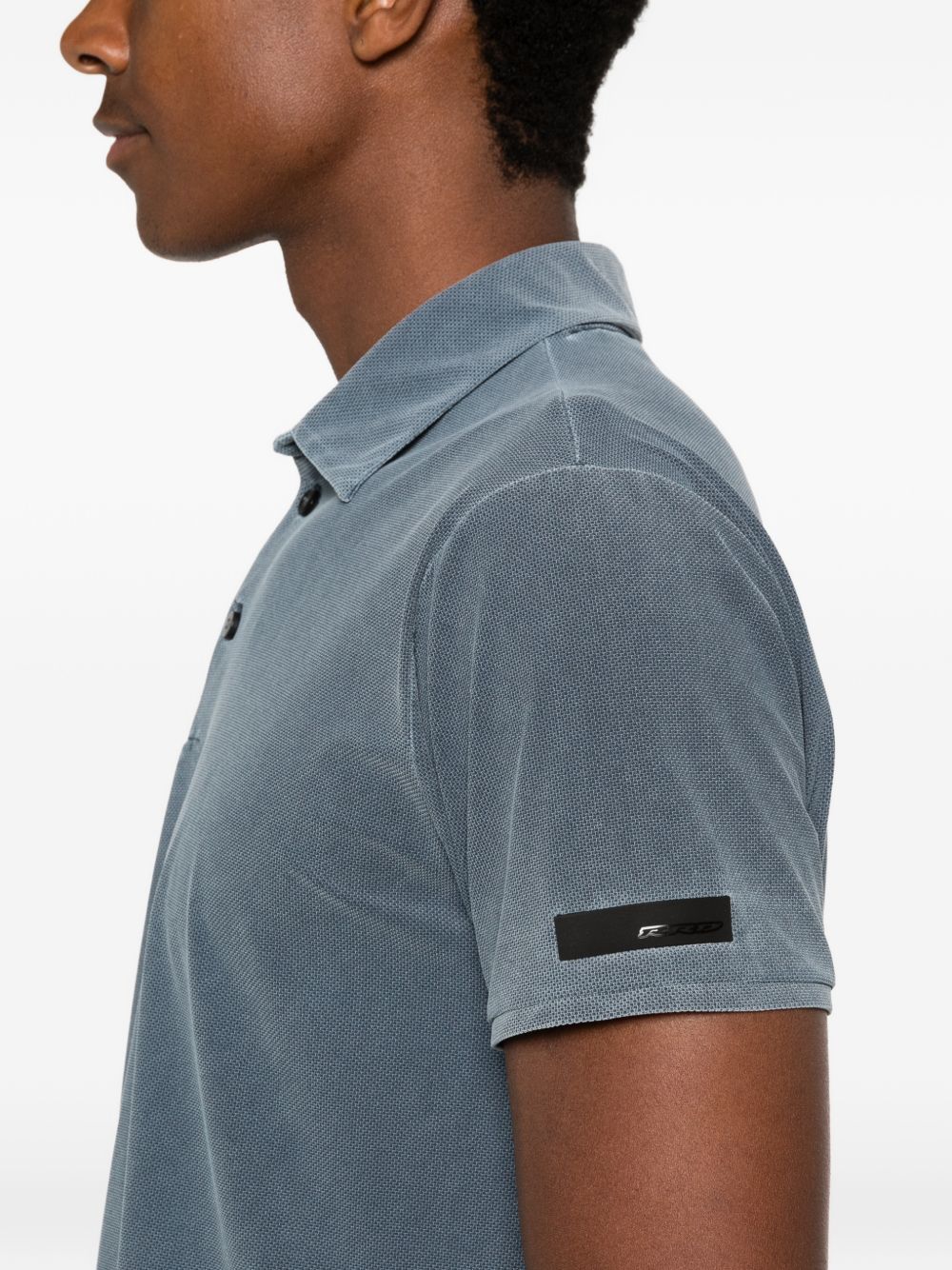 RRD ROBERTO RICCI DESIGNS Polo blu cielo a maniche corte con patch logo