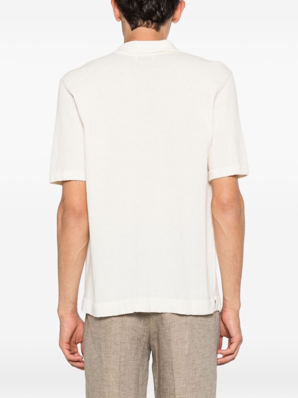 SCAGLIONE Polo in cotone bianco a maniche corte
