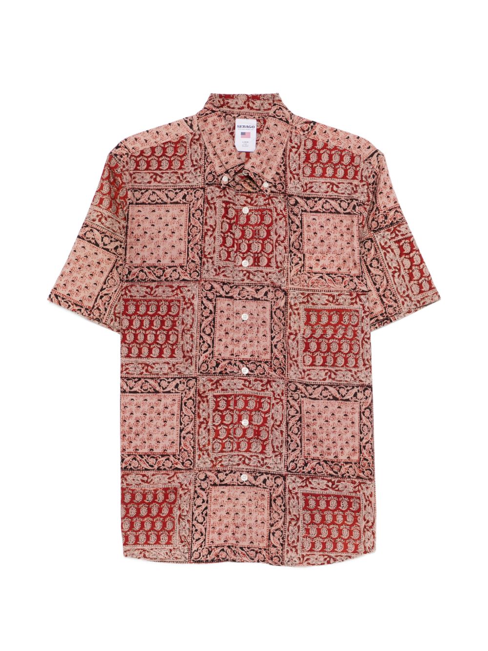 SEBAGO Camicia Crossriver in cotone stampato a maniche corte