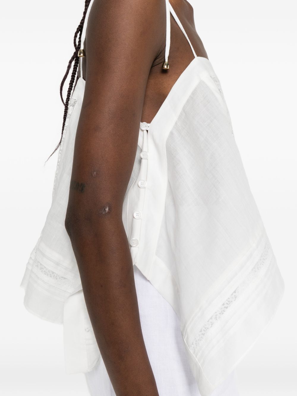 SELF PORTRAIT Top bianco con ricami