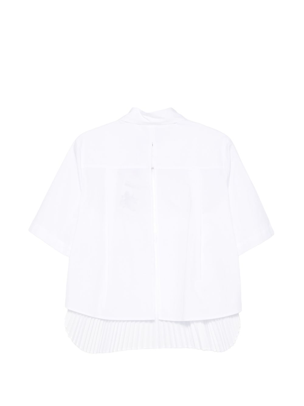 SEMICOUTURE Camicia a maniche corte in cotone elasticizzato bianco