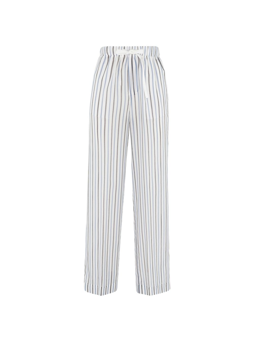 SEMICOUTURE Pantaloni in cotone misto seta a righe con coulisse
