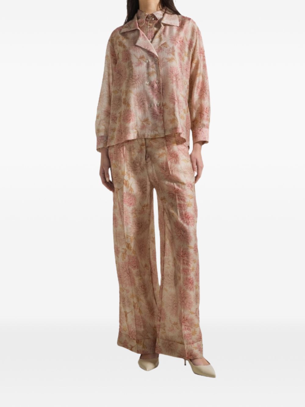 SEVENTY Camicia rosa con stampa floreale