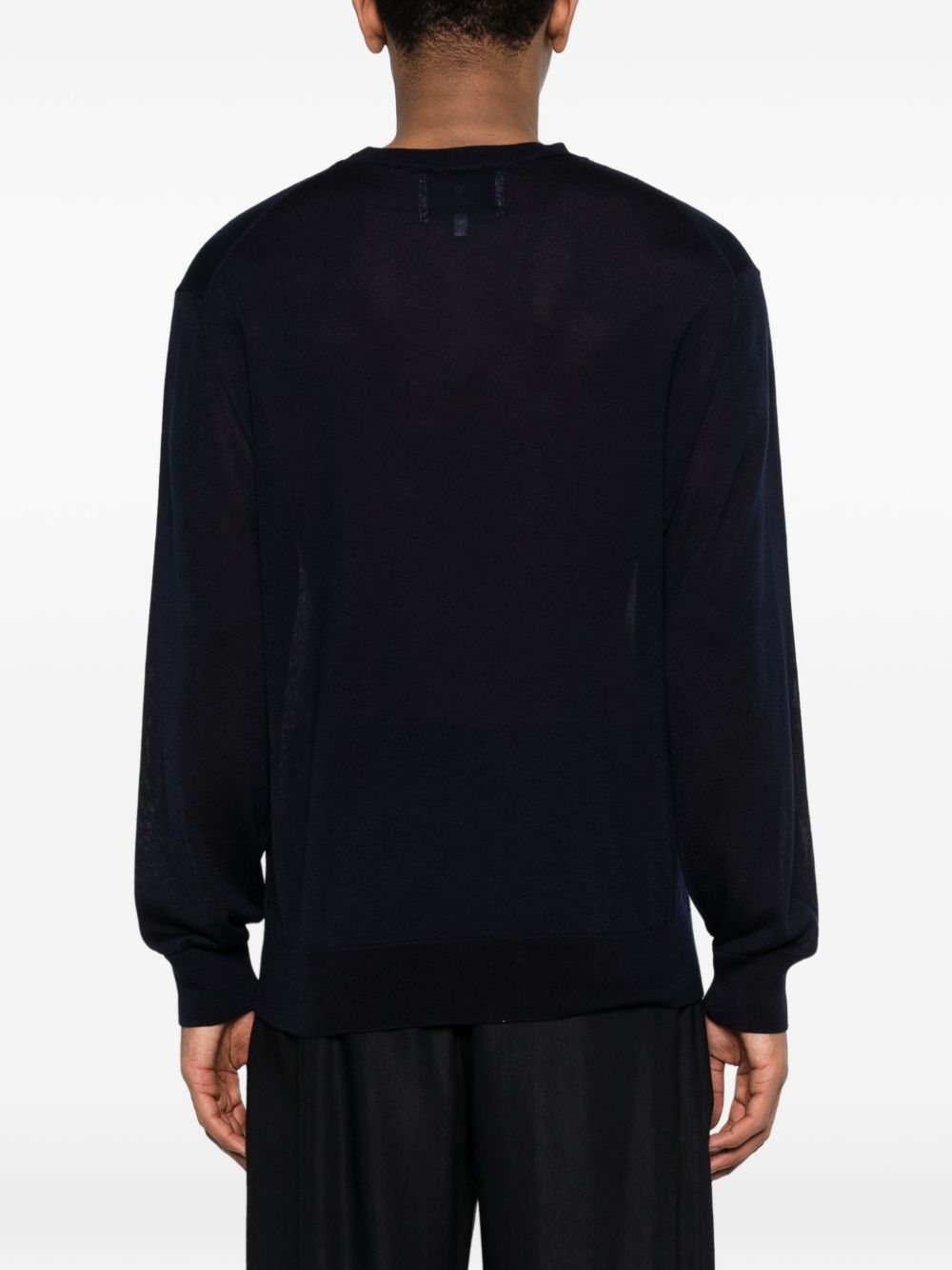 SEVEN GAUGE Maglia in cotone nero girocollo