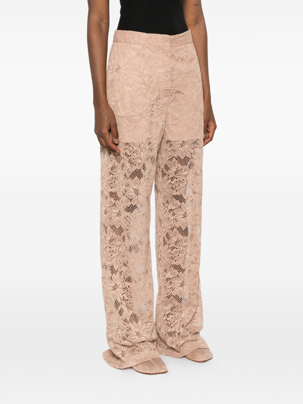 SPORTMAX Pantaloni Afoso in pizzo color nude