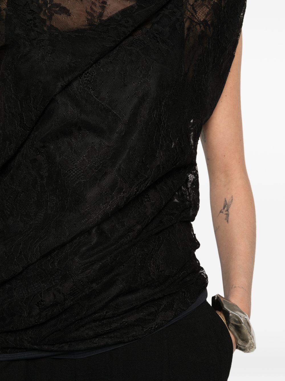 SPORTMAX Top Cupola con pizzo nero