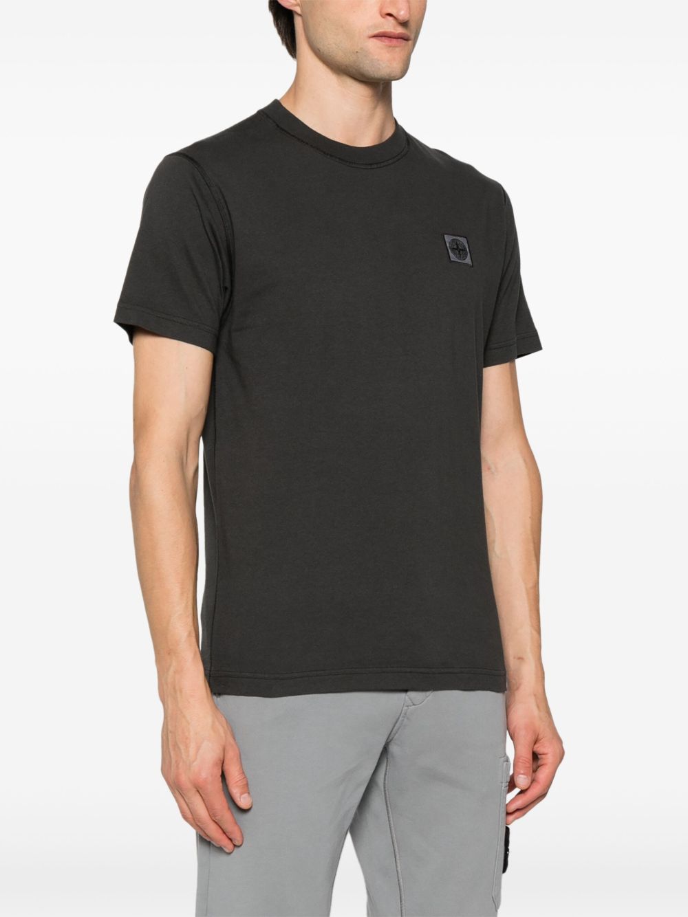 STONE ISLAND T-shirt girocollo in cotone con logo