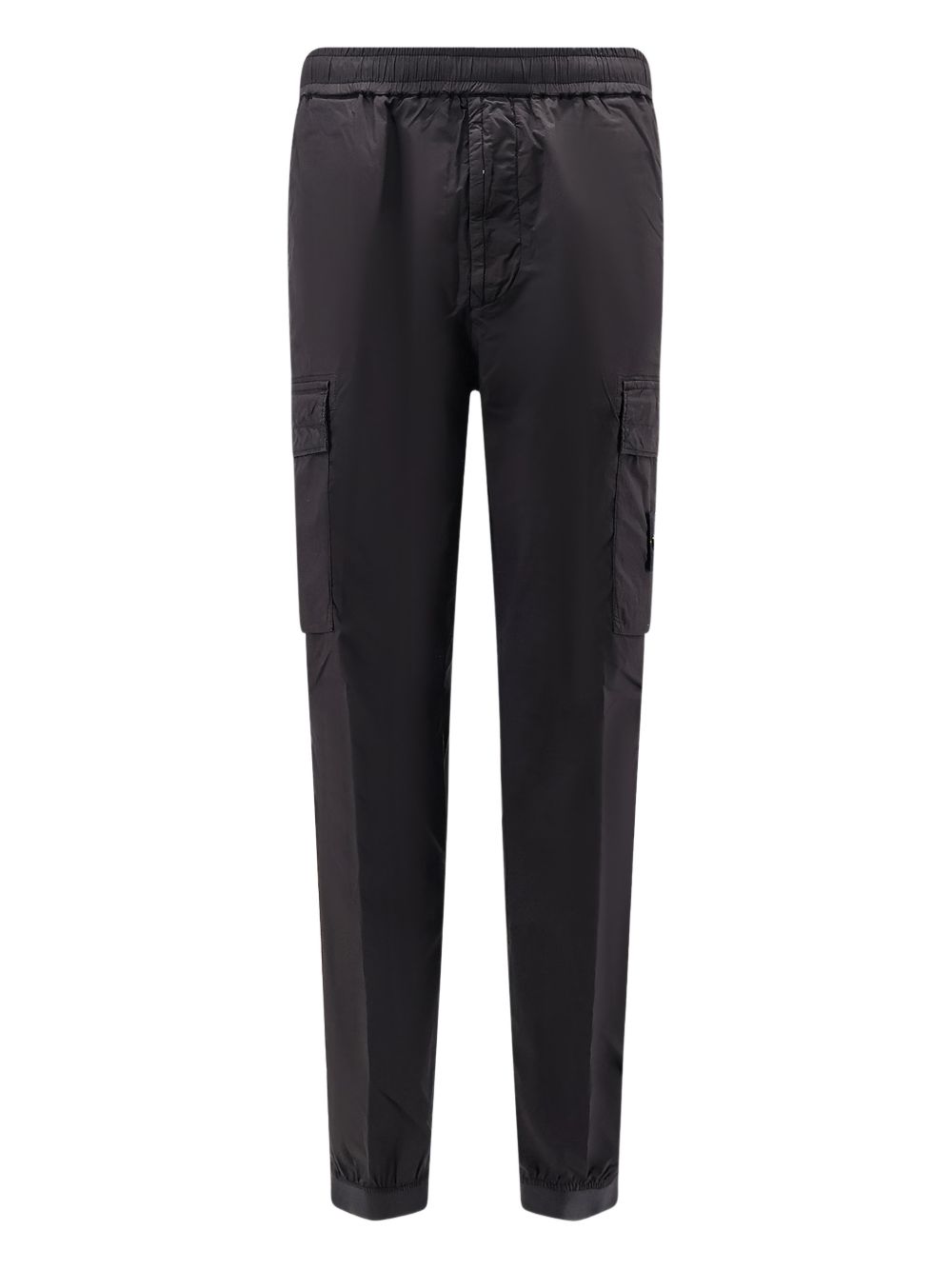 STONE ISLAND Pantaloni neri con patch logo e tasche