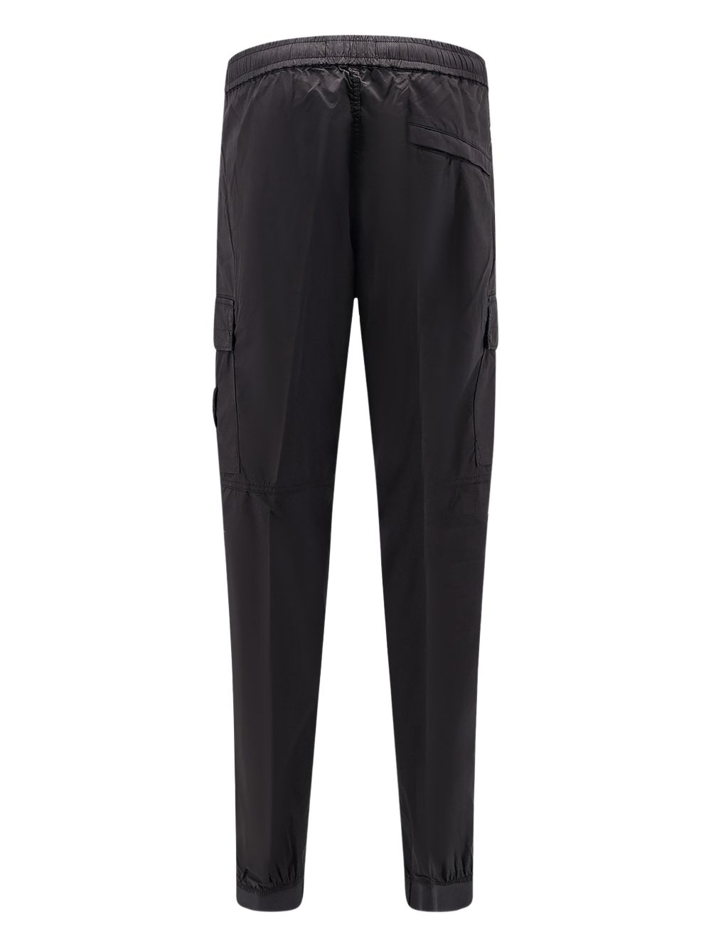STONE ISLAND Pantaloni neri con patch logo e tasche